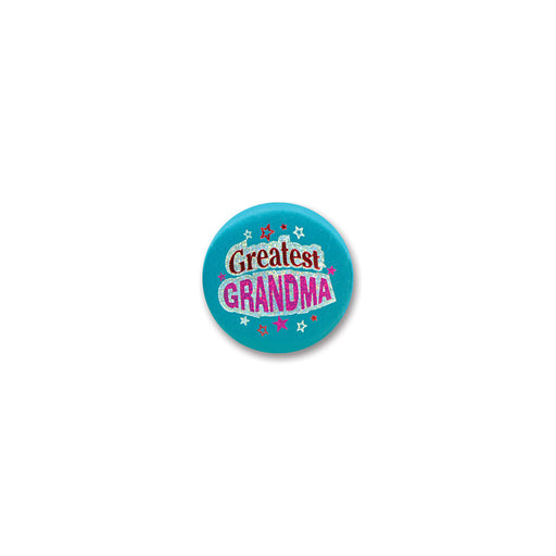 Greatest Grandma Satin Button – 2" – (1/Card) by Beistle for Mothers/Fathers Day Satin Buttons