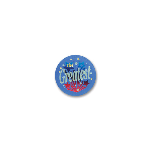 The Greatest Satin Button – 2" – (1/Card) by Beistle for General Occasion Satin Buttons