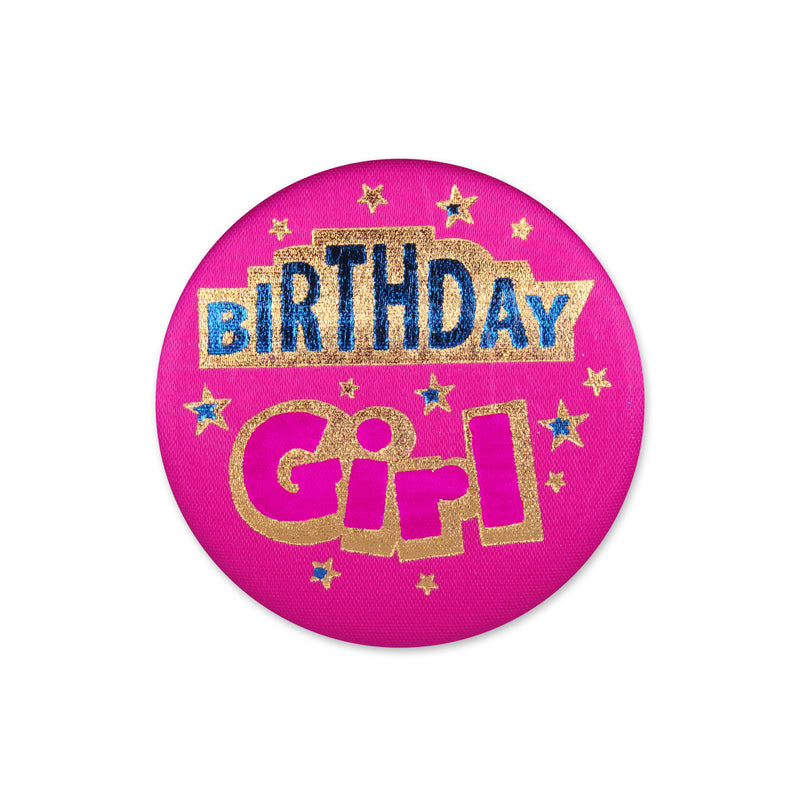Birthday Girl Satin Button – 2" – (1/Card)
