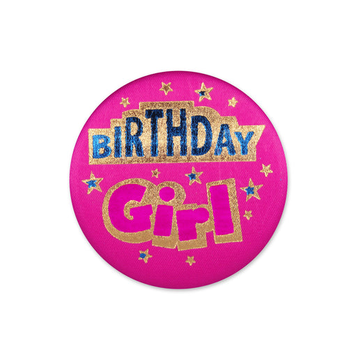 Birthday Girl Satin Button – 2" – (1/Card) by Beistle for Birthday Satin Buttons