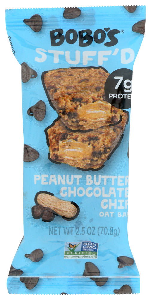 BOBOS OAT BARS: Bars Stuff'd Chocolate Chip Peanut Butter Filled, 2.5 oz - No Brand For Less