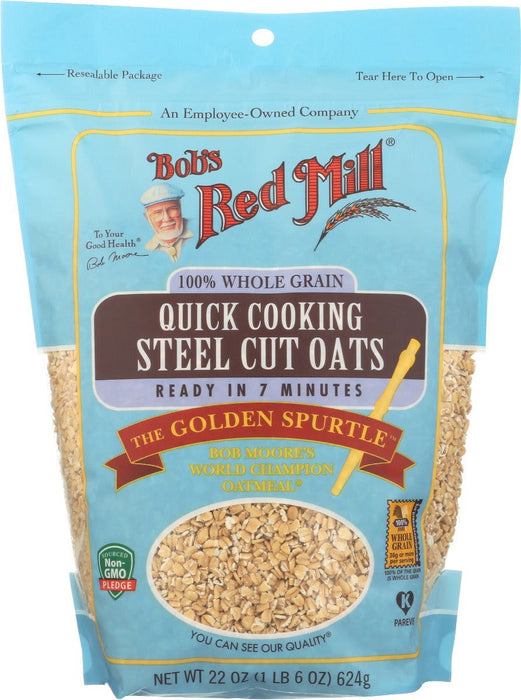 BOBS RED MILL: Quick Cooking Steel Cut Oats, 22 oz - No Brand For Less 