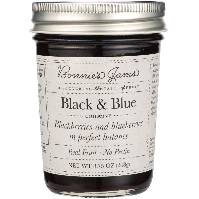 BONNIES JAMS: Black and Blue Jam, 8.75 oz - No Brand For Less 