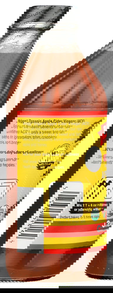 BRAGG: Organic Cranberry Apple Apple Cider Vinegar, 16 oz - No Brand For Less 