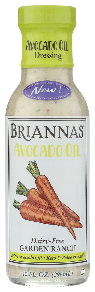 BRIANNAS: Dairy Free Garden Ranch Avocado Oil Dressing, 10 oz - No Brand For Less