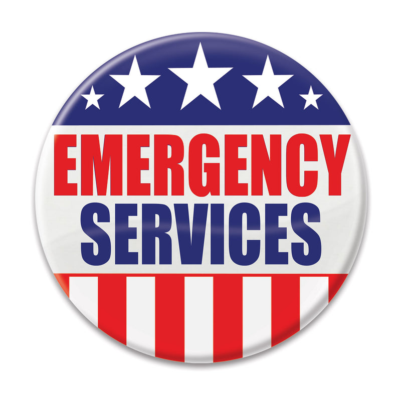 Emergency Services Button – 2" – (1/Card)