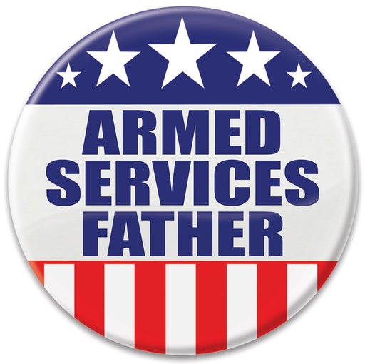 Armed Services Father Button – 2" – (1/Card) by Beistle for Patriotic Printed Buttons
