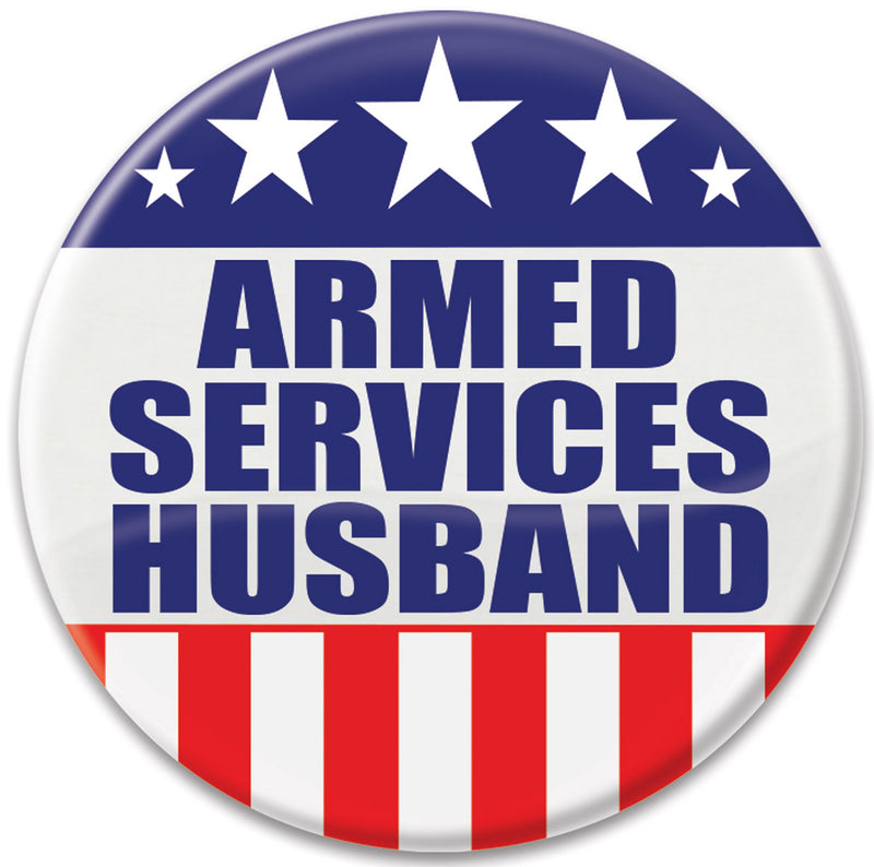 Armed Services Husband Button – 2" – (1/Card)