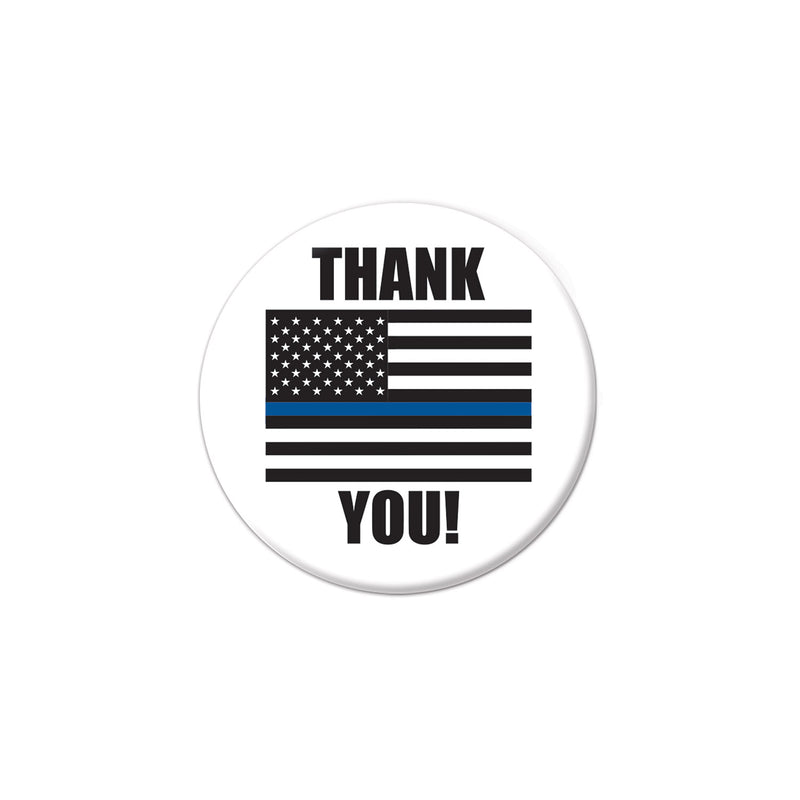 Thank You! Law Enforcement Button – 2" – (1/Card) by Beistle for Patriotic Printed Buttons