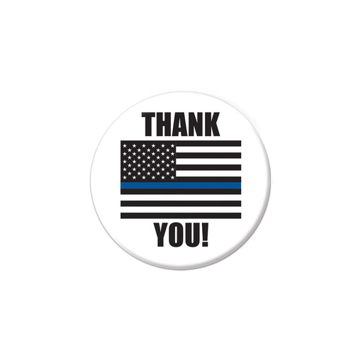 Thank You! Law Enforcement Button – 2" – (1/Card) by Beistle for Patriotic Printed Buttons