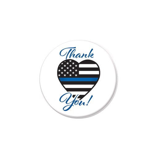 Thank You! Law Enforcement Button – 2" – (1/Card) by Beistle for Patriotic Printed Buttons