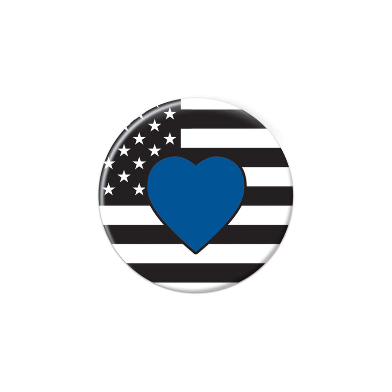 Blue Heart Button – 2" – (1/Card) by Beistle for Patriotic Printed Buttons