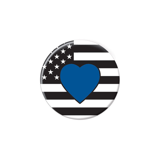 Blue Heart Button – 2" – (1/Card) by Beistle for Patriotic Printed Buttons