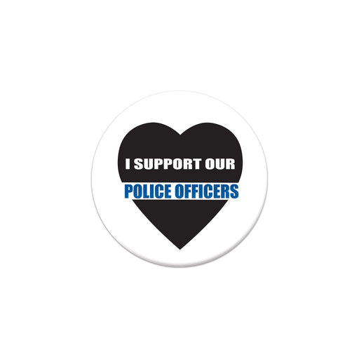 I Support Our Police Officers Button – 2" – (1/Card) by Beistle for Patriotic Printed Buttons
