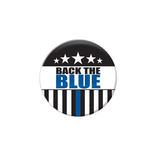 Back The Blue Button – 2" – (1/Card) by Beistle for Patriotic Printed Buttons