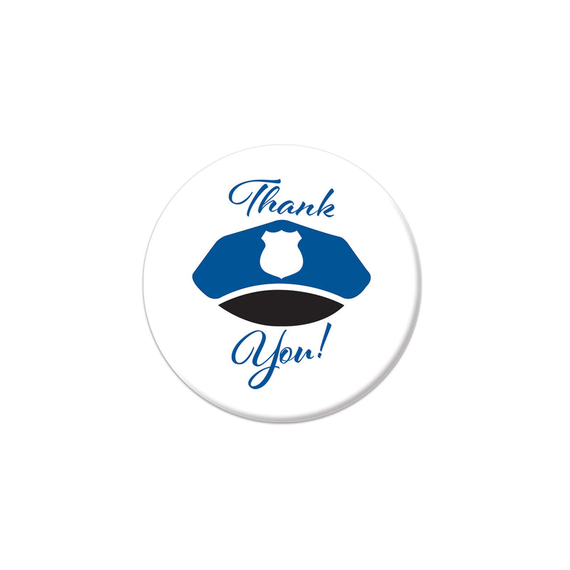 Thank You! Law Enforcement Button – 2" – (1/Card) by Beistle for Patriotic Printed Buttons