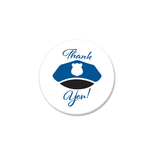 Thank You! Law Enforcement Button – 2" – (1/Card) by Beistle for Patriotic Printed Buttons