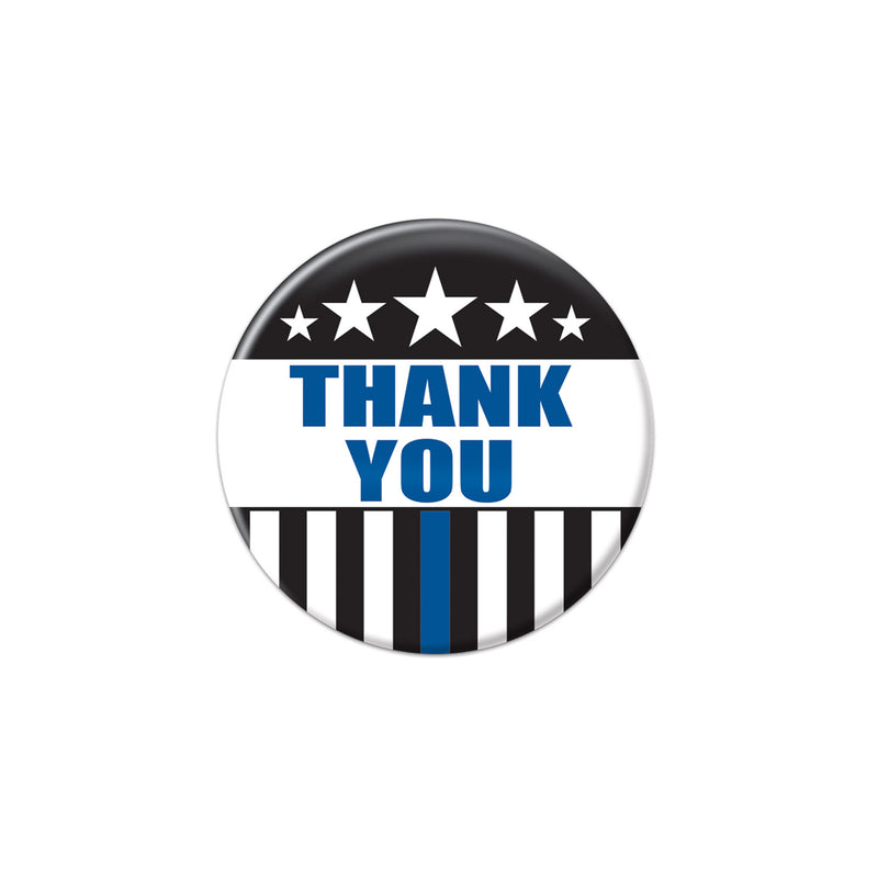 Thank You Law Enforcement Button – 2" – (1/Card) by Beistle for Patriotic Printed Buttons