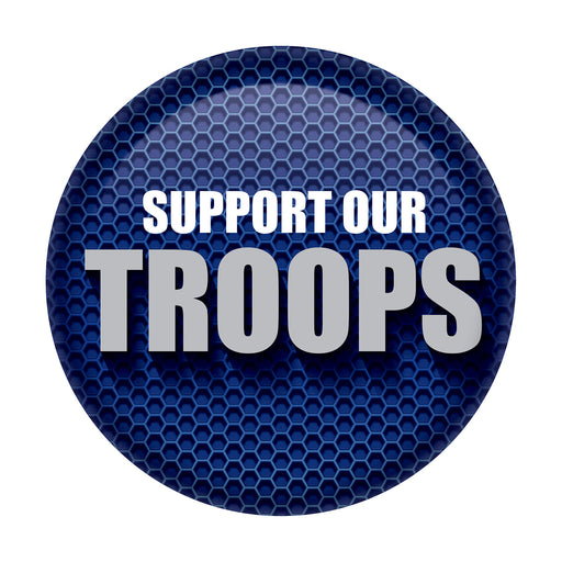Support Our Troops Button – 2" – (1/Card) by Beistle for Patriotic Printed Buttons