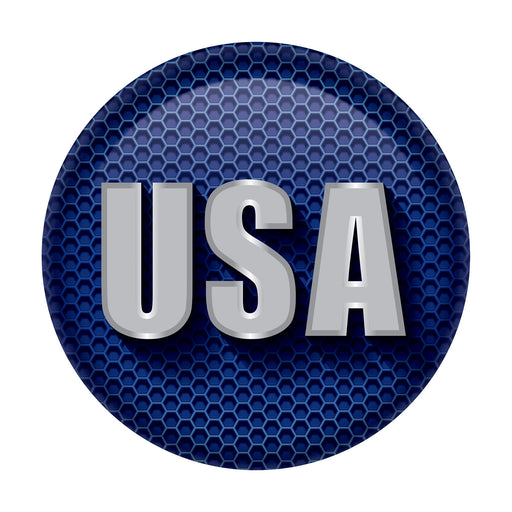 USA Button – 2" – (1/Card) by Beistle for Patriotic Printed Buttons