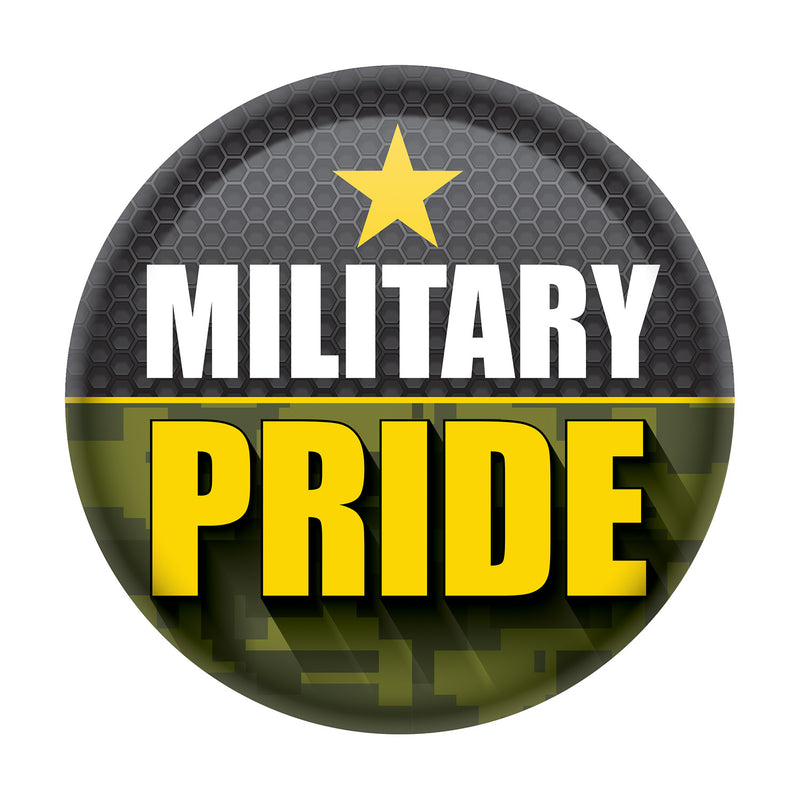 Military Pride Button – 2" – (1/Card)