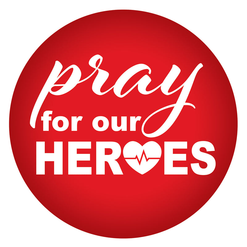 Pray For Our Heroes Button – 2" – (1/Card) by Beistle for Patriotic Printed Buttons