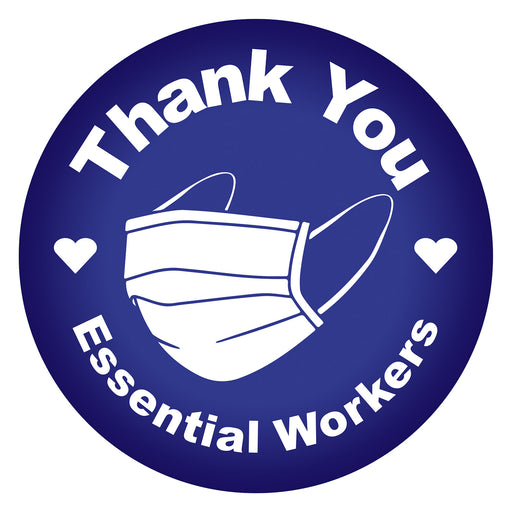 Thank You Essential Workers Button – 2" – (1/Card) by Beistle for Patriotic Printed Buttons