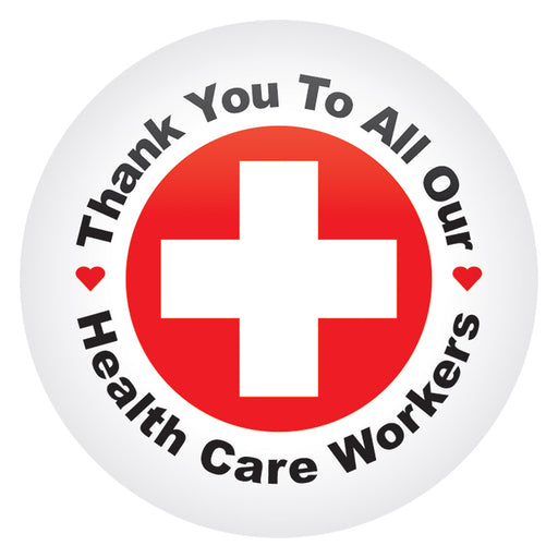 TY To All Our Health Care Workers Button – 2" – (1/Card) by Beistle for Patriotic Printed Buttons