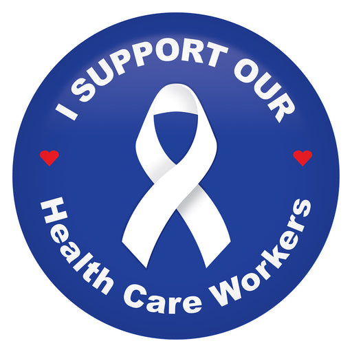 I Support Our Health Care Workers Button – 2" – (1/Card) by Beistle for Patriotic Printed Buttons