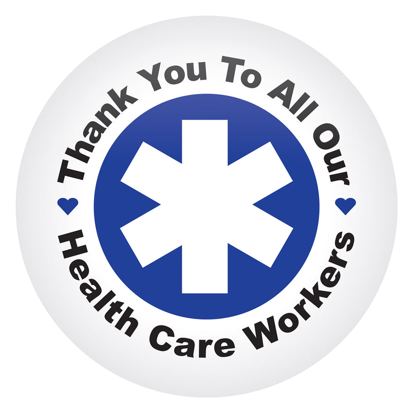 TY To All Our Health Care Workers Button – 2" – (1/Card) by Beistle for Patriotic Printed Buttons