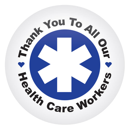 TY To All Our Health Care Workers Button – 2" – (1/Card) by Beistle for Patriotic Printed Buttons