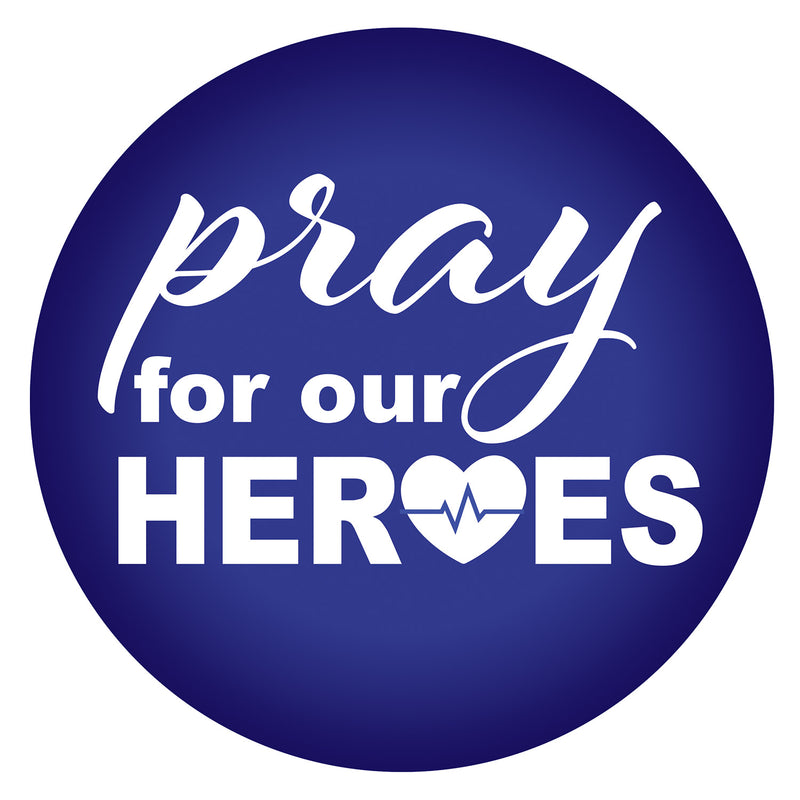 Pray For Our Heroes Button – 2" – (1/Card) by Beistle for Patriotic Printed Buttons