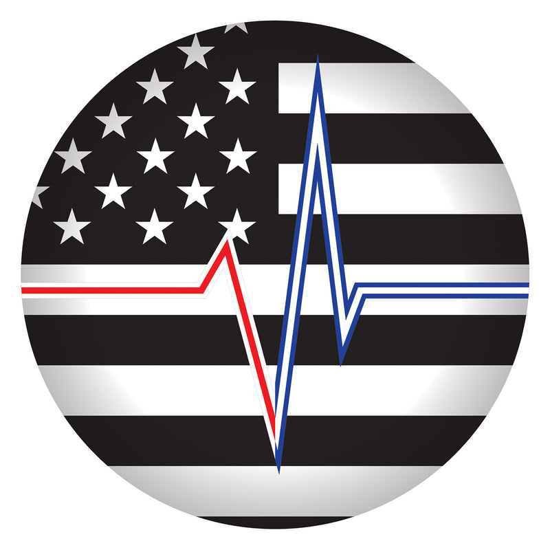 Heartbeat w/Flag Button – 2" – (1/Card)
