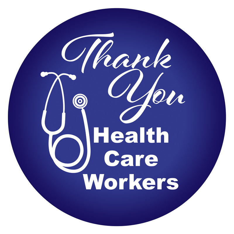 Thank You Health Care Workers Button – 2" – (1/Card) by Beistle for Patriotic Printed Buttons