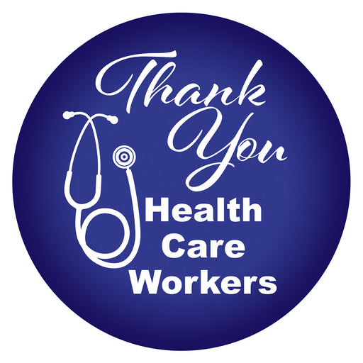 Thank You Health Care Workers Button – 2" – (1/Card) by Beistle for Patriotic Printed Buttons