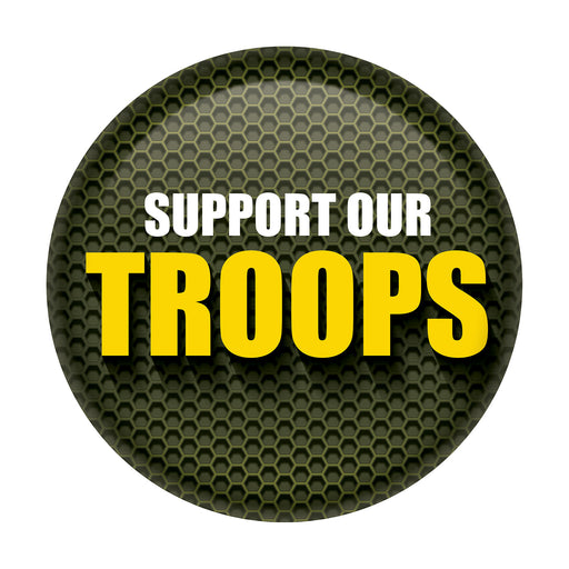 Support Our Troops Button – 2" – (1/Card) by Beistle for Patriotic Printed Buttons