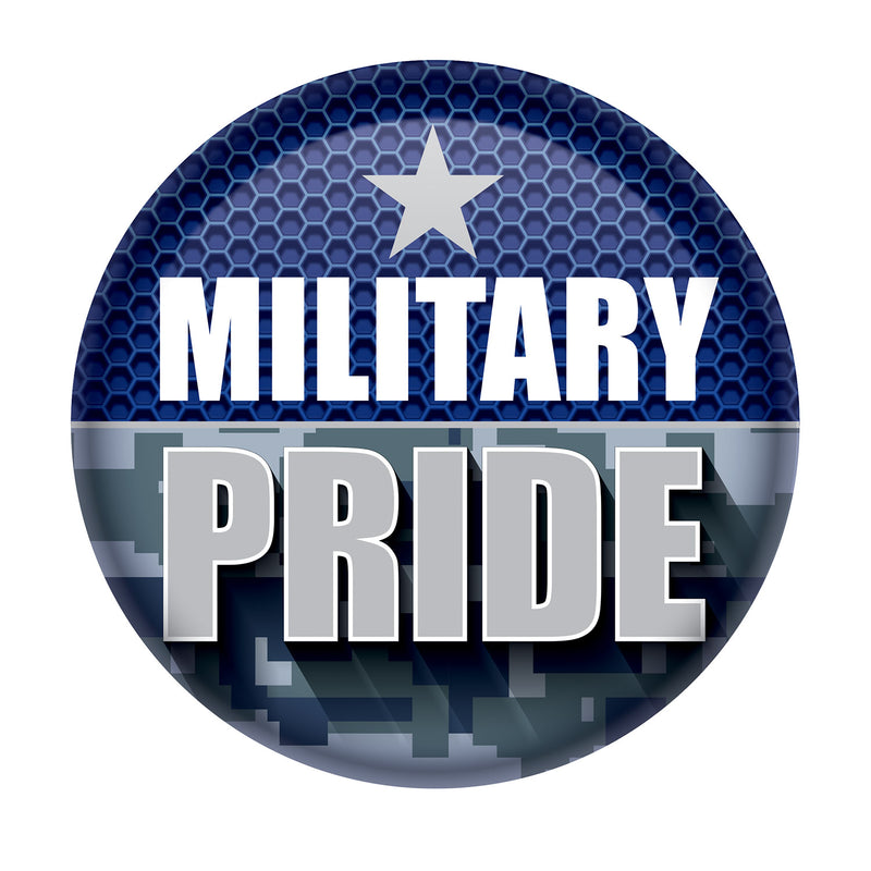 Military Pride Button – 2" – (1/Card)