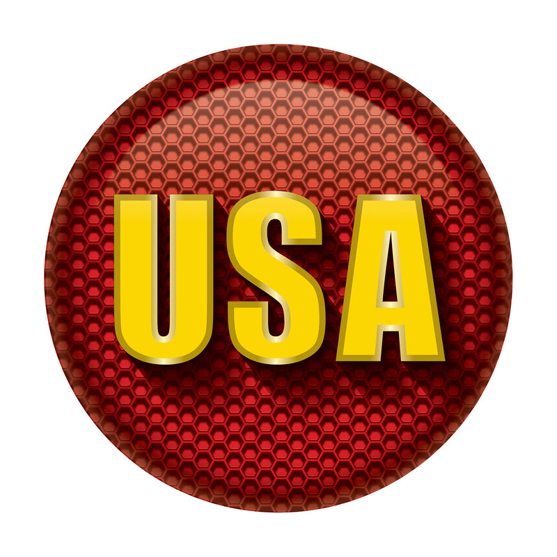 USA Button – 2" – (1/Card) by Beistle for Patriotic Printed Buttons