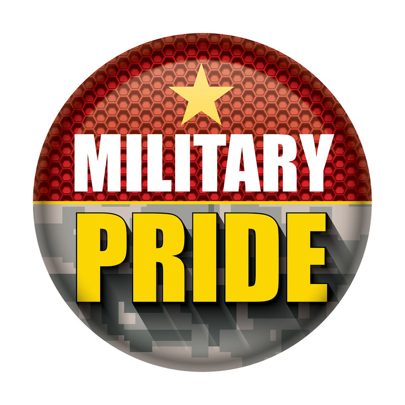 Military Pride Button – 2" – (1/Card)