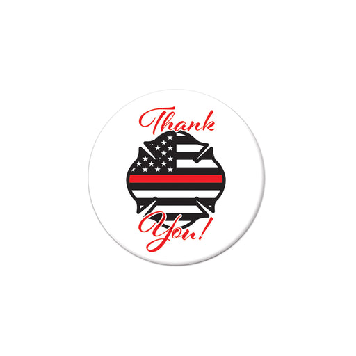Thank You! Firefighters Button – 2" – (1/Card) by Beistle for Patriotic Printed Buttons