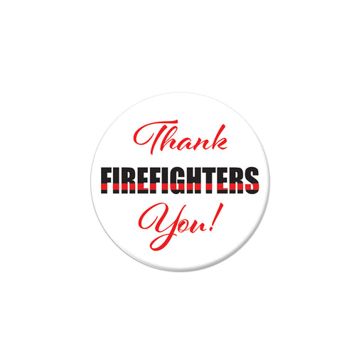 Thank You! Firefighters Button – 2" – (1/Card) by Beistle for Patriotic Printed Buttons