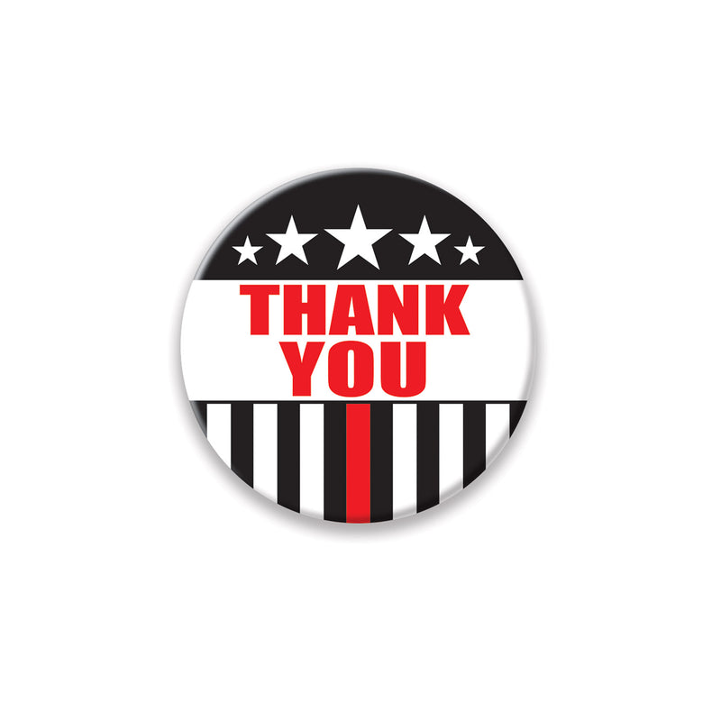 Thank You Firefighters Button – 2" – (1/Card) by Beistle for Patriotic Printed Buttons