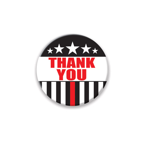 Thank You Firefighters Button – 2" – (1/Card) by Beistle for Patriotic Printed Buttons