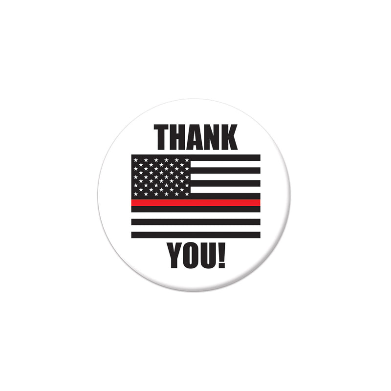 Thank You! Firefighters Button – 2" – (1/Card) by Beistle for Patriotic Printed Buttons