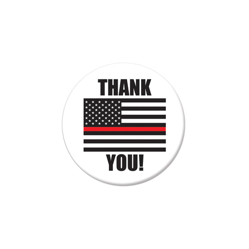 Thank You! Firefighters Button – 2" – (1/Card) by Beistle for Patriotic Printed Buttons