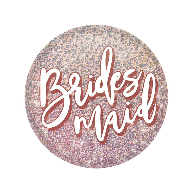 Bridesmaid Button – 2" – (1/Card) by Beistle for Wedding Printed Buttons