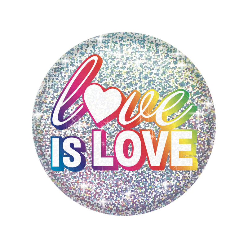 Love Is Love Button – 2" – (1/Card) by Beistle for Rainbow Printed Buttons
