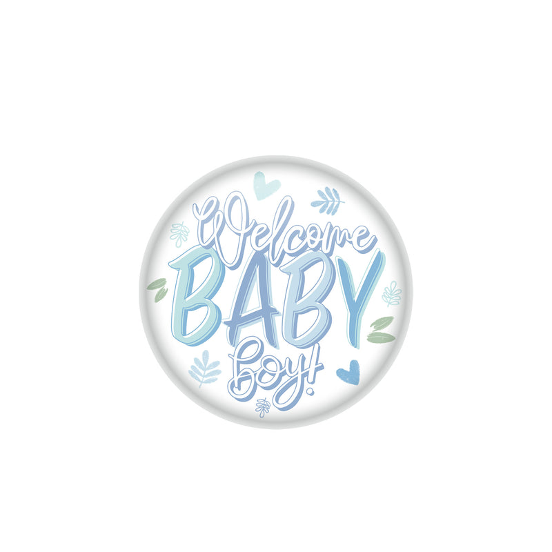 Welcome Baby Boy! Button – 2" – (1/Card)