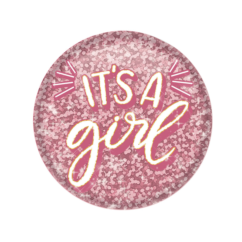 It's A Girl Button – 2" – (1/Card)