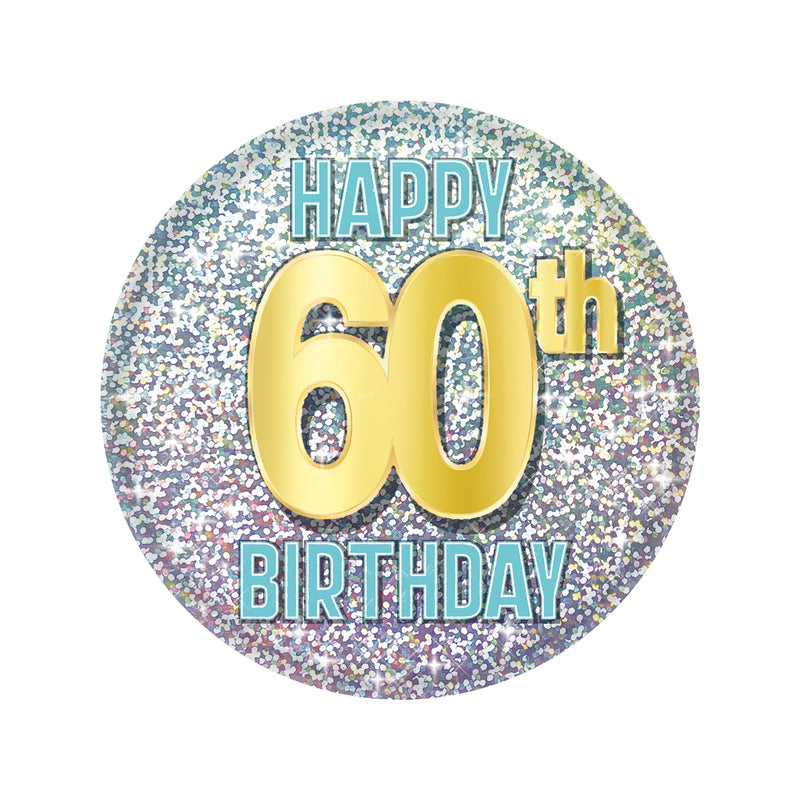 60th Birthday Button – 2" – (1/Card)